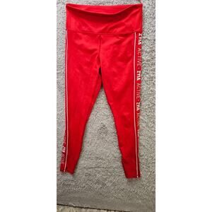 Zyia Red Logo stripe light n tight leggings - Medium 6 -8 - High‎ Rise 28 Inseam
